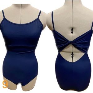 Balera Small Adult Navy Blue Twist Back Camisole Leotard